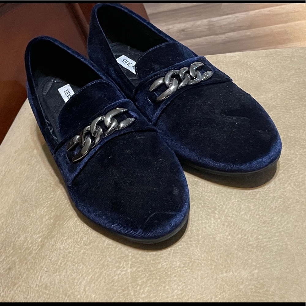 ORIGINAL STEVE MADDEN BLUE SUEDE LOAFERS SIZE 11